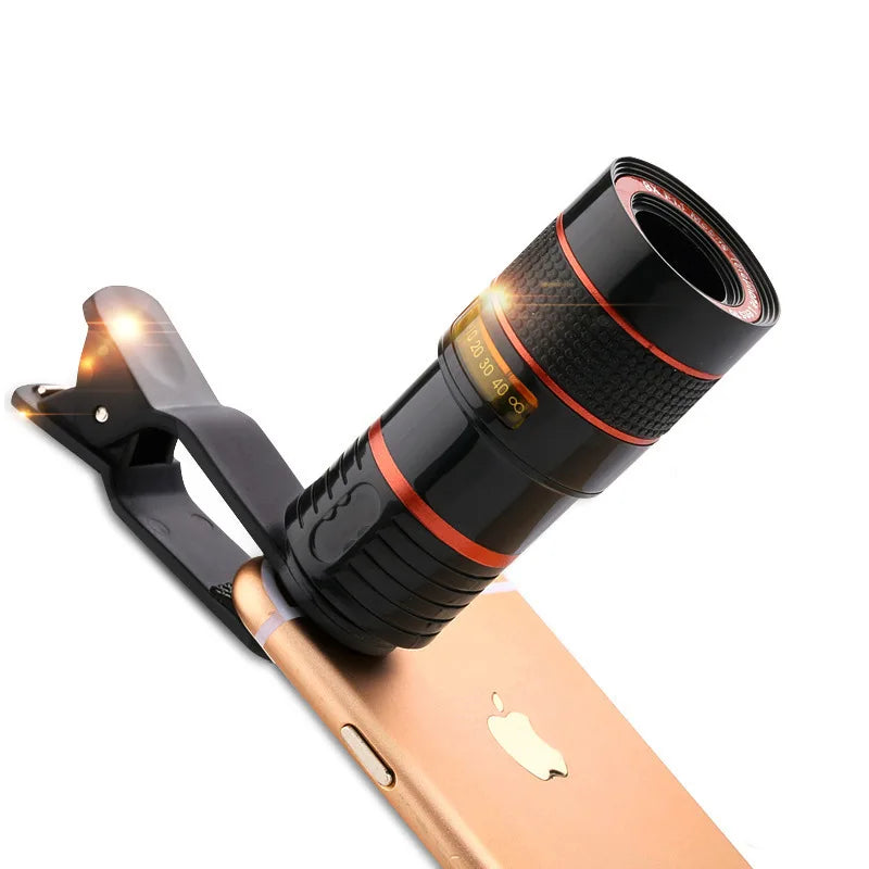(1) 8 xZoom Optical Phone Telescope Portable Mobile Phone Telephoto Camera Lens and Clip for iPhone7 Samsung Xiaomi Huawei LG Sony